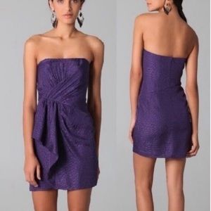Shoshanna Purple Silk Strapless Mini Dress Size 6